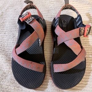 Chaco Kids Coral and Black Strappy Sport Sandals